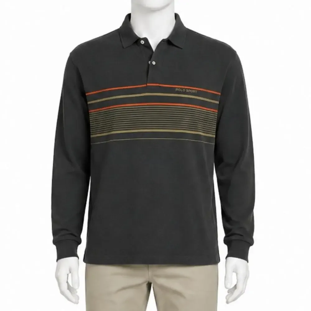 Vintage 90s Polo Sport Ralph Lauren Polo Shirt Mens XL Striped Cotton preppy